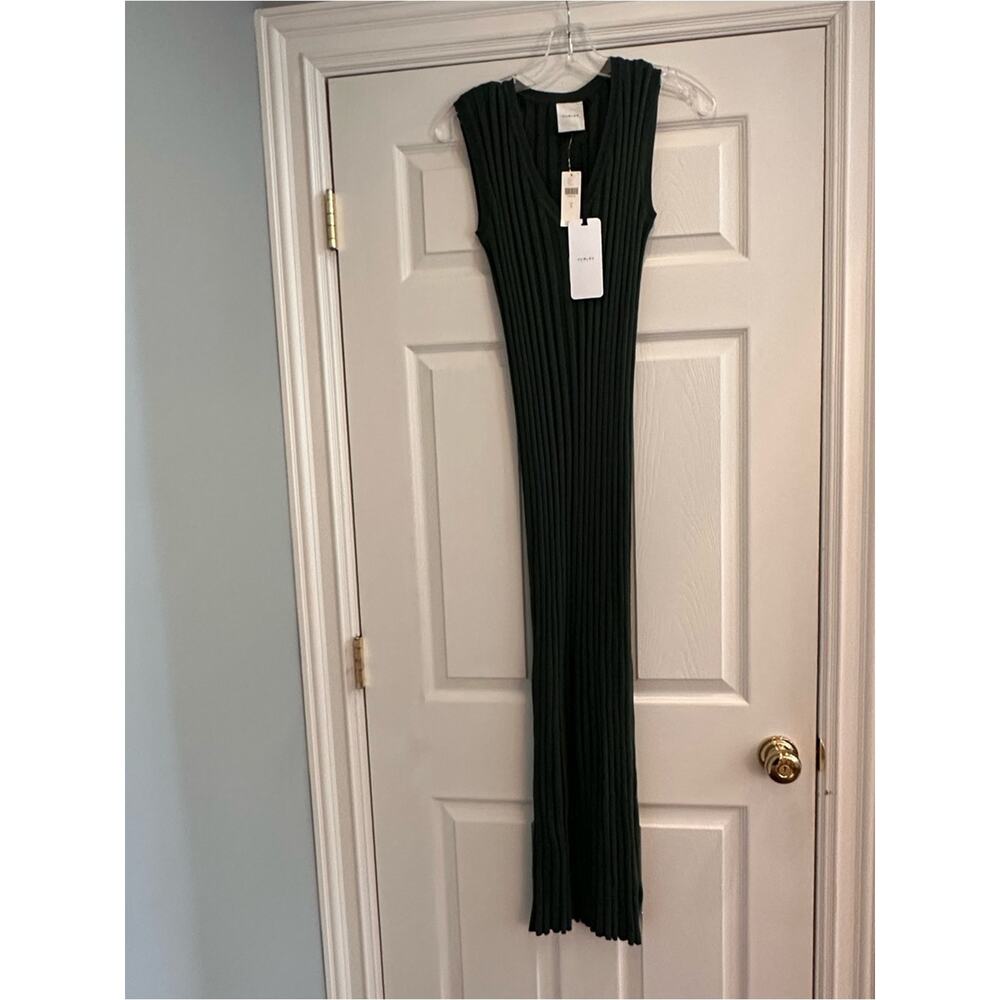 Varley Christine Knit Maxi Dress Green Small NWT Forest Glade Stretch Casual - Picture 4 of 16